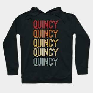 Quincy Name Vintage Retro Pattern Hoodie